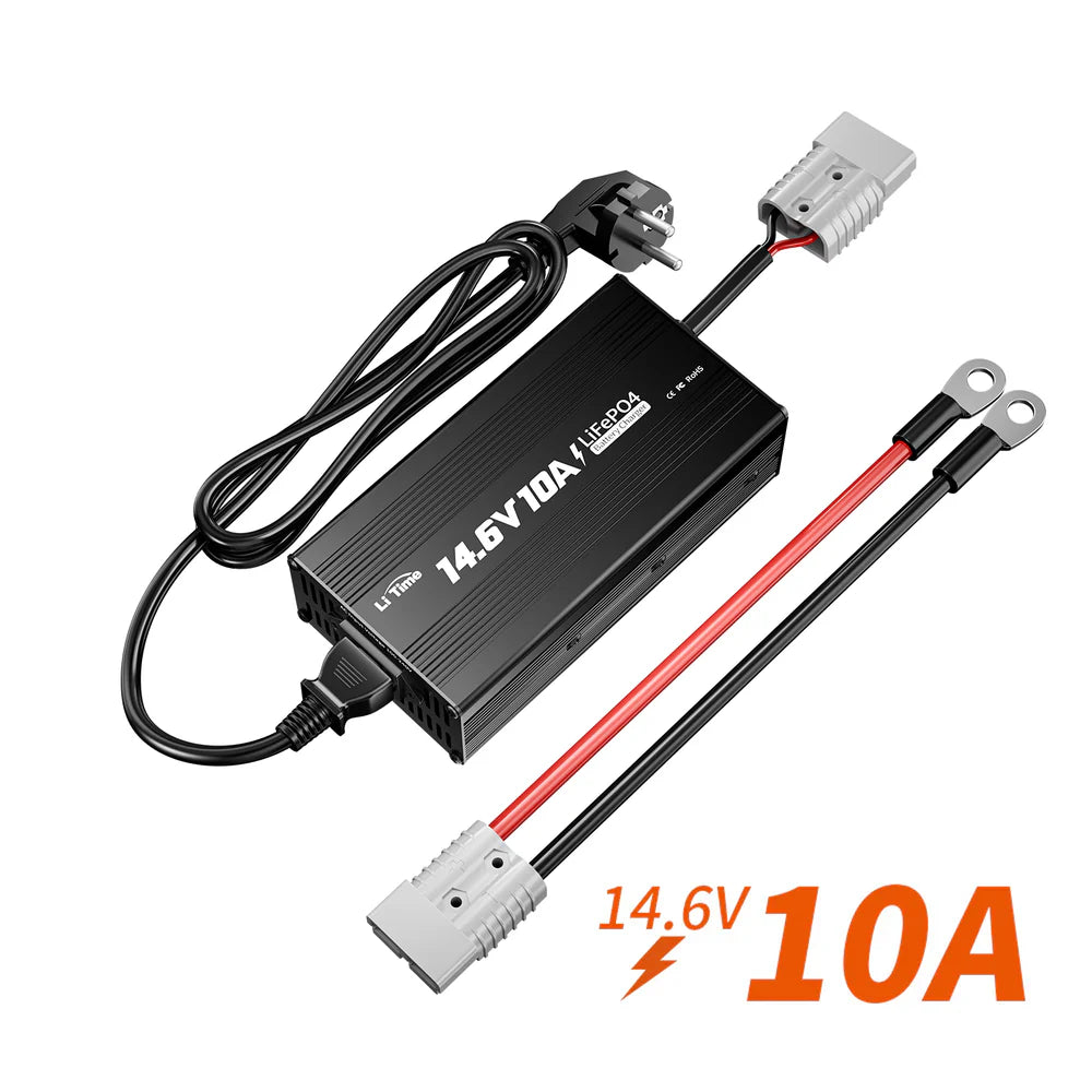 LiTime 12V 10A LiFePO₄ akulaadija