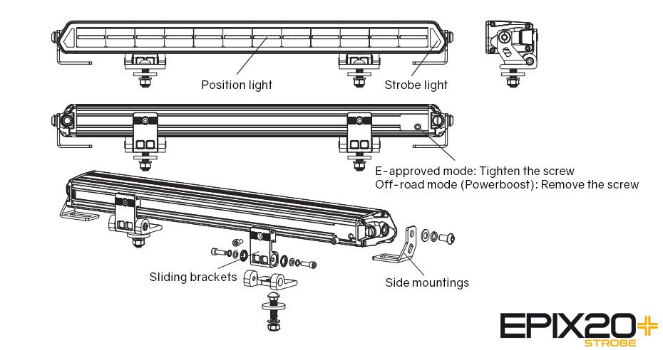 LEDSON EPIX20+ Vilkuriga / 180W / 51 cm / Rak