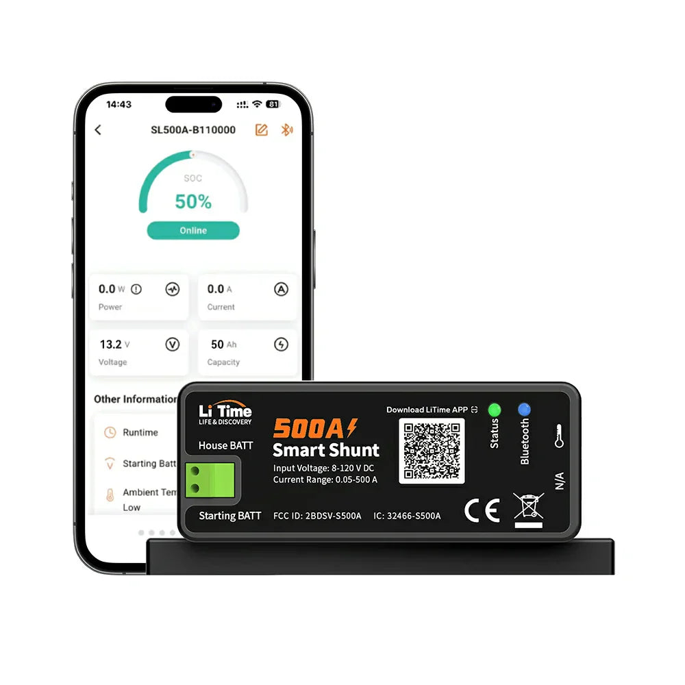 LiTime 500A Bluetooth akumonitor