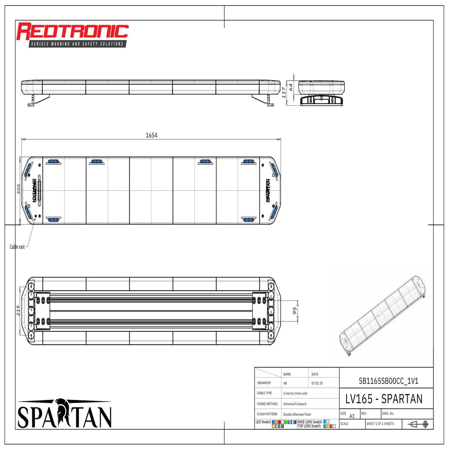 Redtronic Spartan 1654mm / Sinine / 10 moodulit