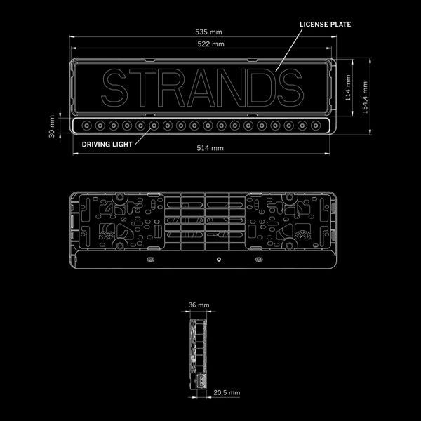 Strands Nuuk E-Line Black - 54 cm / 90W / Ref. 40