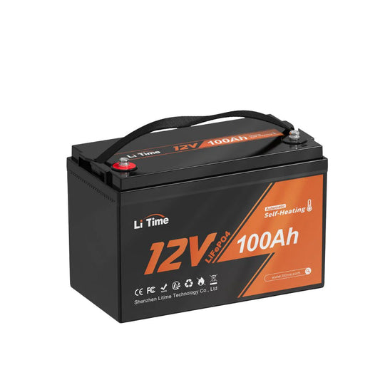 LiTime 12V 100Ah Self-Heating LiFePO₄ aku