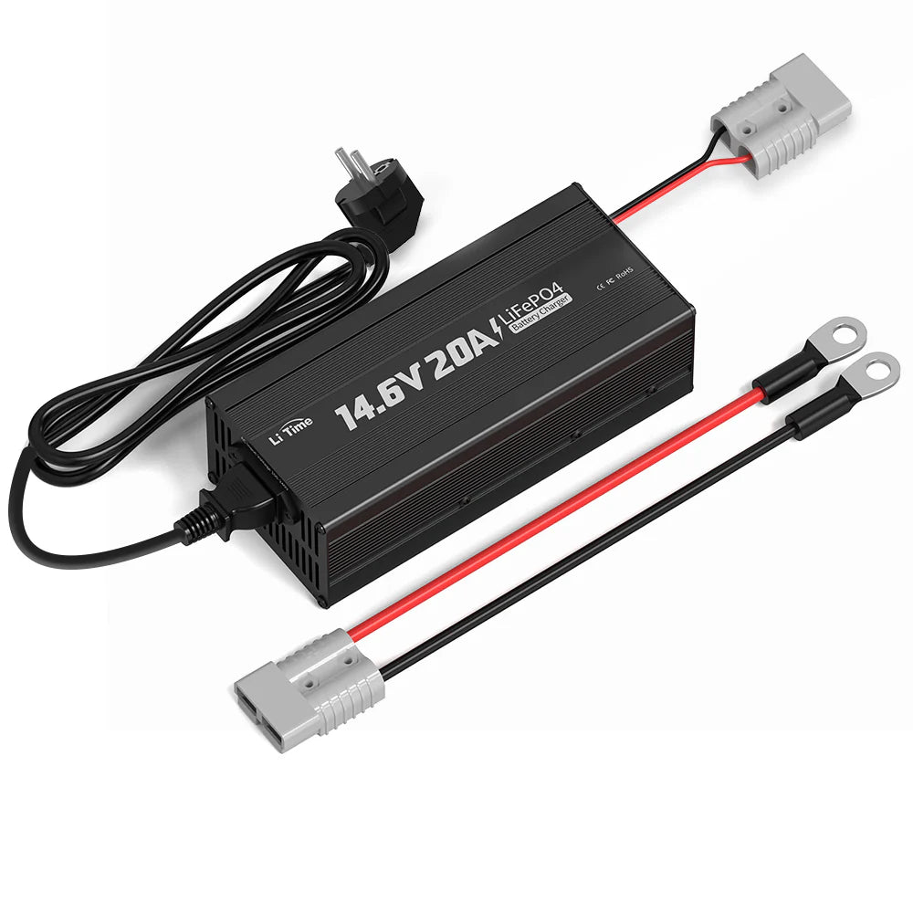 LiTime 14,6V 20A LiFePO₄ akulaadija