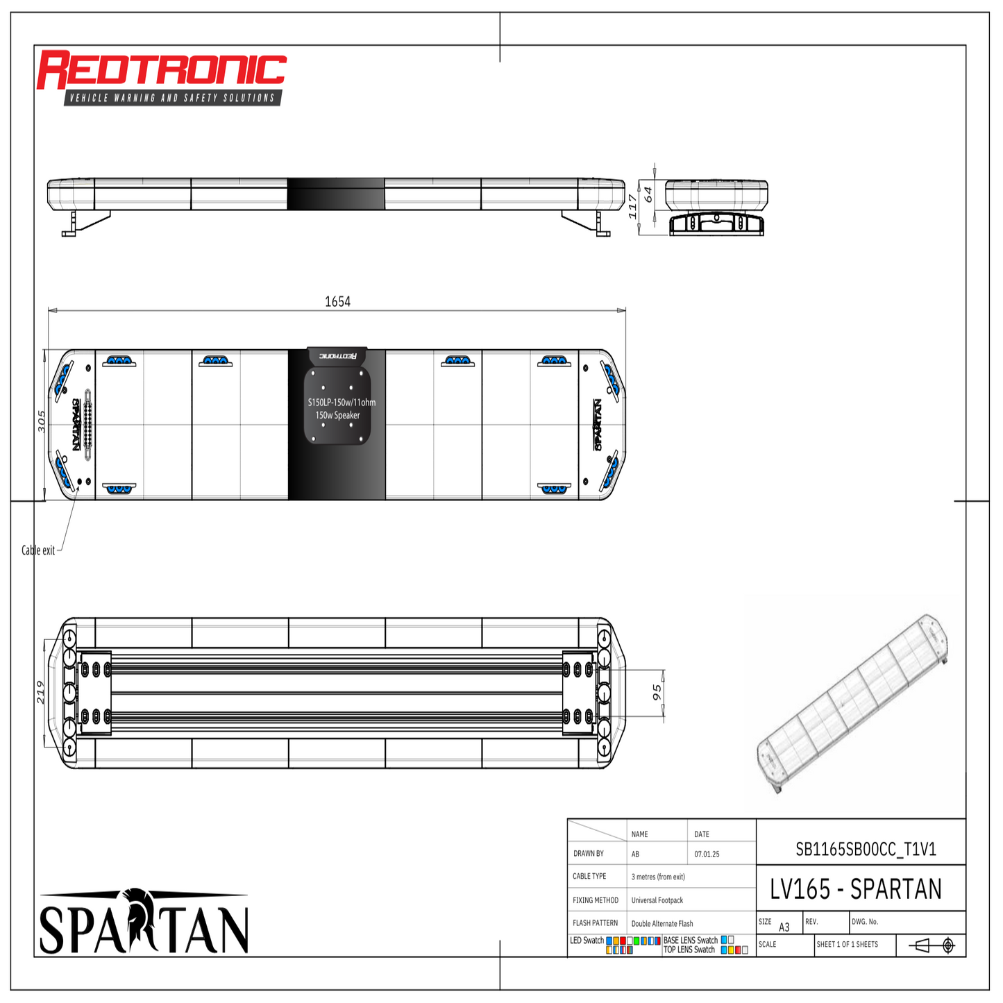 Redtronic Spartan 1654mm / Sinine  / Kõlar / 10 moodulit