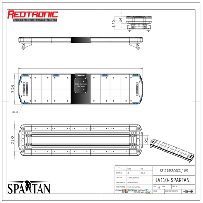 Redtronic Spartan 1750mm / Sinine / Kõlar / 10 moodulit