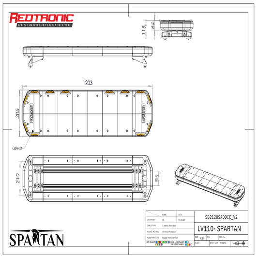 Redtronic Spartan 1203mm / Kollane / 12 moodulit