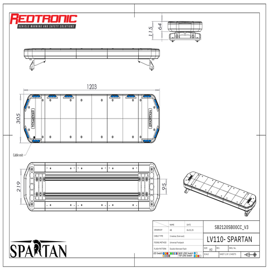 Redtronic Spartan 1203mm / Sinine / 12 moodulit