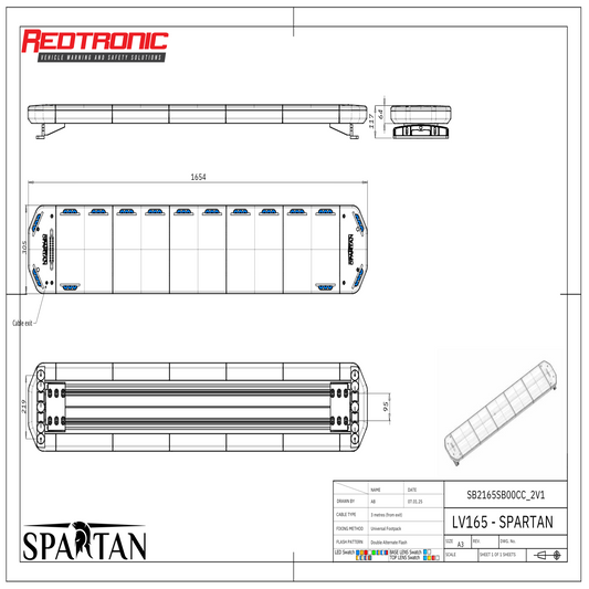 Redtronic Spartan 1654 mm / Sinine / 16 moodulit