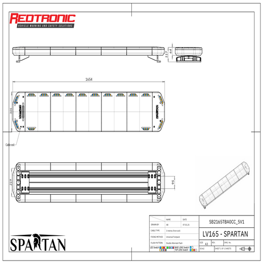 Redtronic Spartan 1654 mm / Sinine - Kollane / 16 moodulit