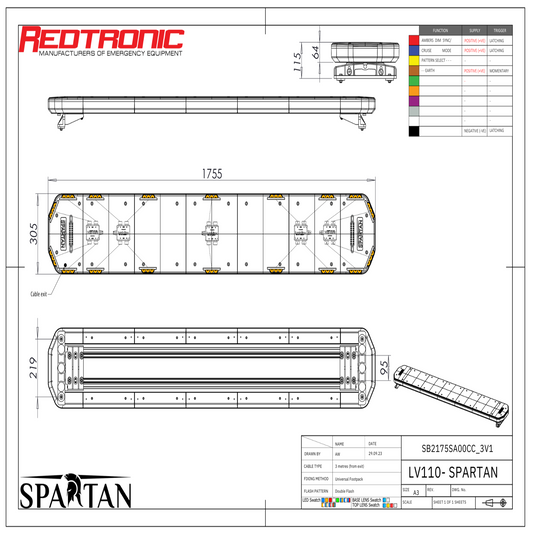 Redtronic Spartan 1755mm / Kollane / 18 moodulit